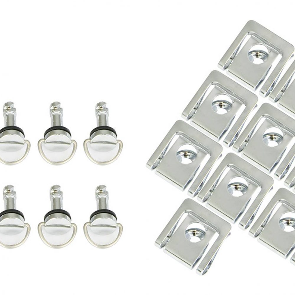 Bike It Silver Quick Release Fairing Fasteners Slip-On 19mm Pack Of 10